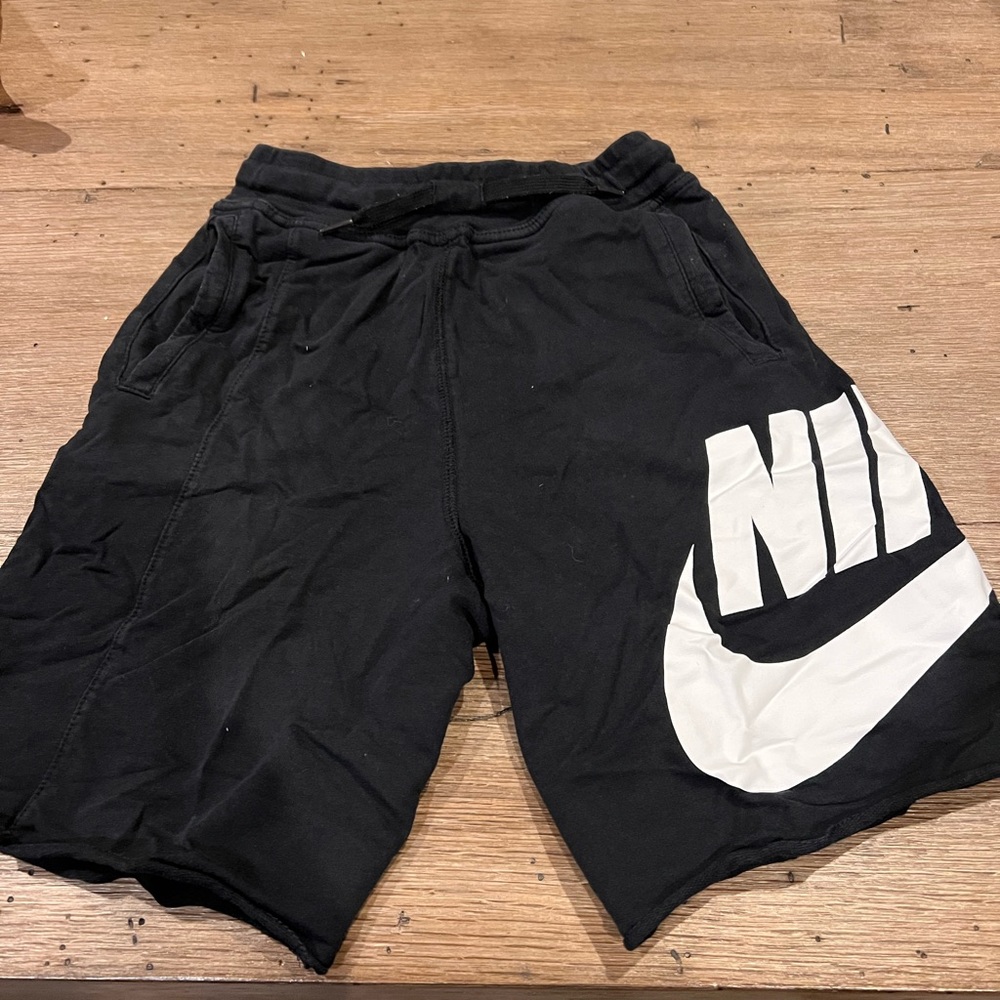 Nike Athletic Shorts with Bold Logo - Black/White